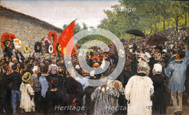 The Annual Memorial Meeting at the Pere-Lachaise Cemetery in Paris, 1883. Creator: Repin, Ilya Yefimovich (1844-1930).