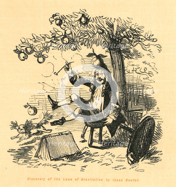 'Discovery of the Laws of Gravitation by Isaac Newton', 1897.  Creator: John Leech.