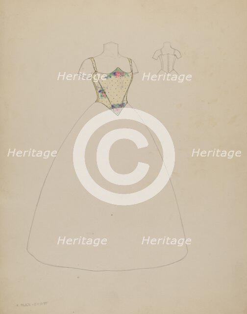 Design for Bodice, 1935/1942. Creator: Creighton Kay-Scott.