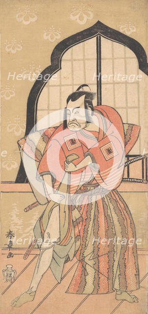 The Third Ichikawa Danzo as a Samurai Dressed in a Ceremonial Kamishimo, 1769 or 1770. Creator: Shunsho.