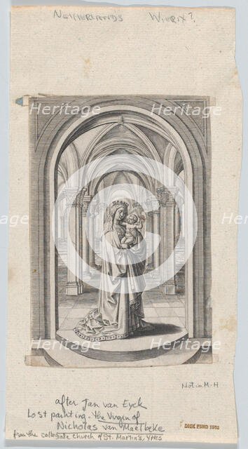 Virgin and Child in a Church, also known as the Van Maelbeke Virgin, 1575-1585.. Creator: Circle of the Brothers Wierix.