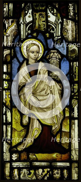 Stained Glass Panel with St. Barbara, British, ca. 1450. Creator: Unknown.