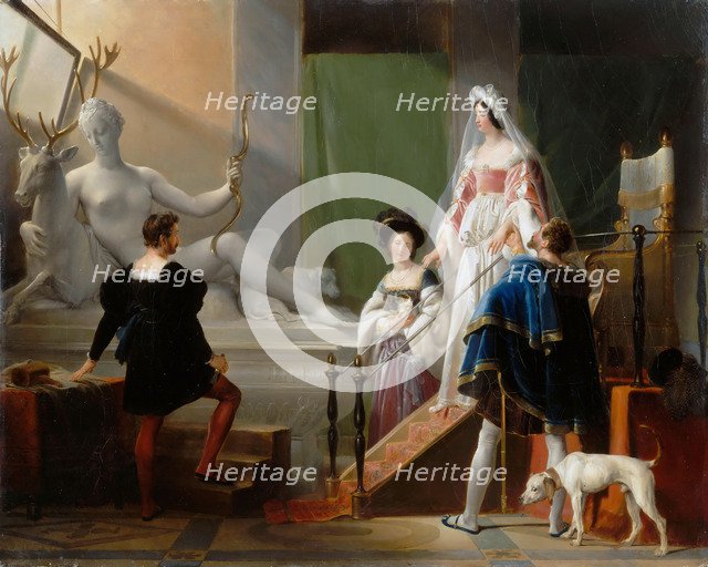 Diane de Poitiers Visiting Jean Goujon. Artist: Fragonard, Alexandre-Évariste (1780-1850)