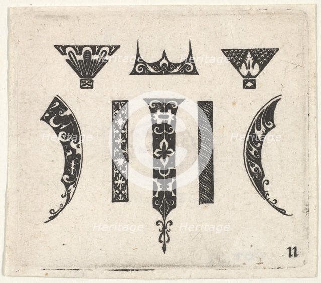 Blackwork Print with Eight Motifs, ca. 1620. Creator: Claes Jansz Visscher.