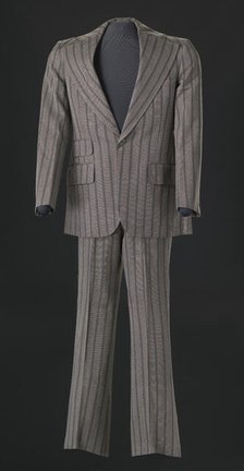 Brown pin-striped suit worn by Sammy Davis Jr., 1970s. Creator: Certo's Custom Tailors.