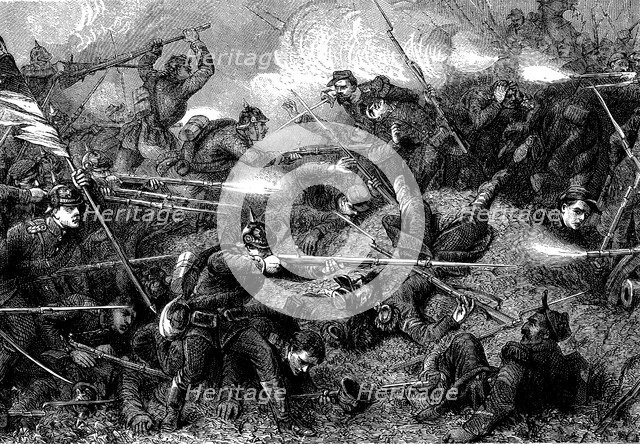 Battle of St Quentin, Franco-Prussian War, January 1871 (c1880). Artist: Unknown