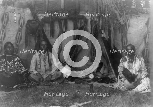 Lodge interior-Piegan, c1910. Creator: Edward Sheriff Curtis.