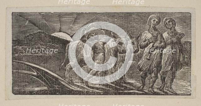 Boy Returning Joyfully, with Plough and Oxen, from Thornton's Pastorals of Virgil, 1821. Creator: William Blake.