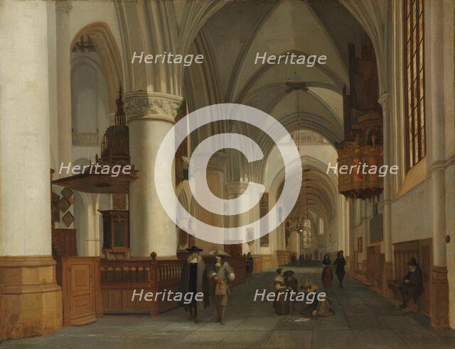 Interior of the Church of St Bavo in Haarlem, 1674. Creator: Job Adriaensz Berckheyde.