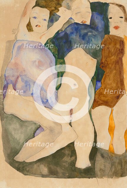 Three girls, 1911. Creator: Schiele, Egon (1890-1918).