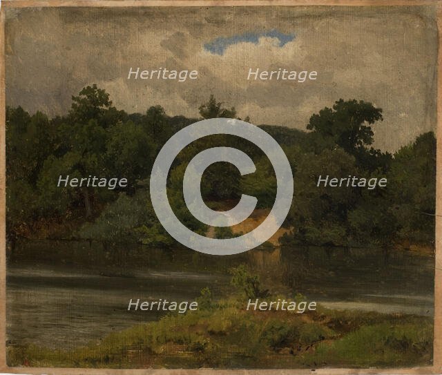 Coastal landscape, exercise, 1854. Creator: Werner Holmberg.