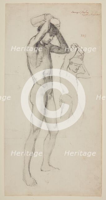 Male Nude - Studies for The Stoning of St Stephen, 1863. Creator: Sir Edward Coley Burne-Jones.