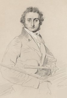 Portrait of Niccolò Paganini (1782-1840), 1830. Creator: Calamatta, Luigi (1802-1869).