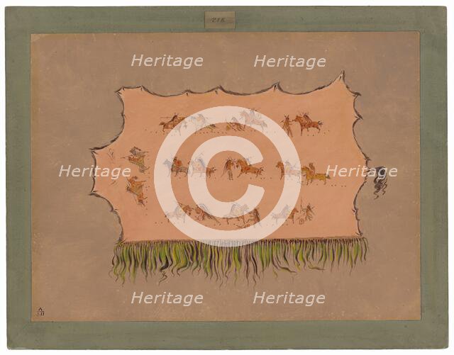 Facsimile of Chief Four Men's Robe - Mandan, 1861/1869. Creator: George Catlin.