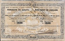 Bond of 1900 reales to the 3% of the Compañía del Ferrocarril de Palencia a Ponferrada (Railway C…