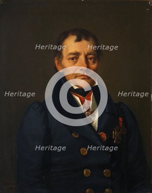 Portrait of the writer Pyotr Ivanovich Sokolov (1766-1836), 1830. Artist: Kaniewski, Jan Ksawery (1805-1867)