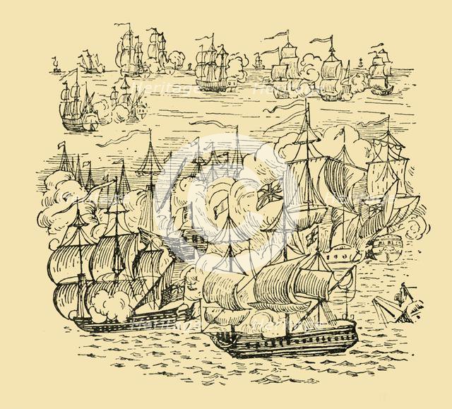 'A Sea-Fight Between Admiral Blake and the Dutch', c1930. Creator: Unknown.