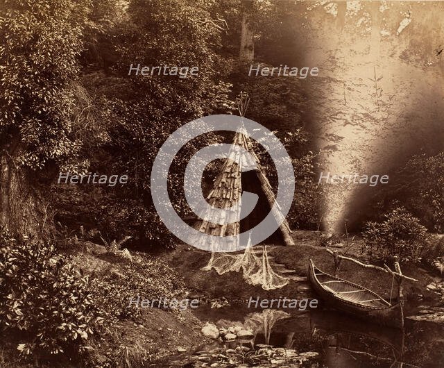 The Wigwam, a Canadian Scene at Penllergare, ca. 1855. Creator: John Dillwyn Llewelyn.