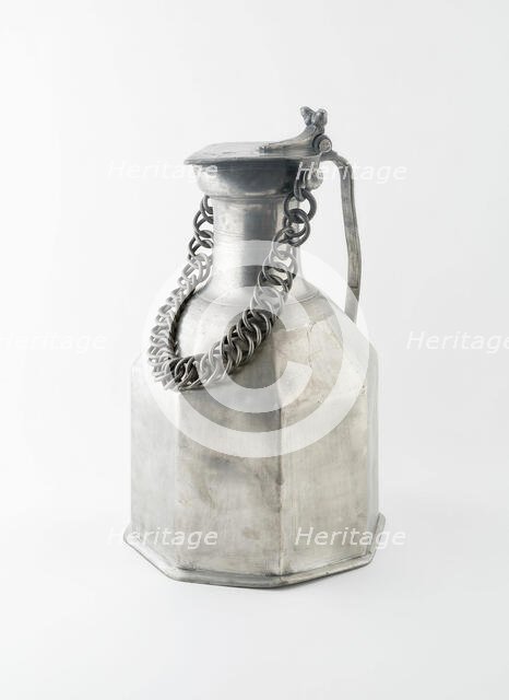 Covered Flagon with Chain, Wallis, c. 1750. Creator: Pierre Main.