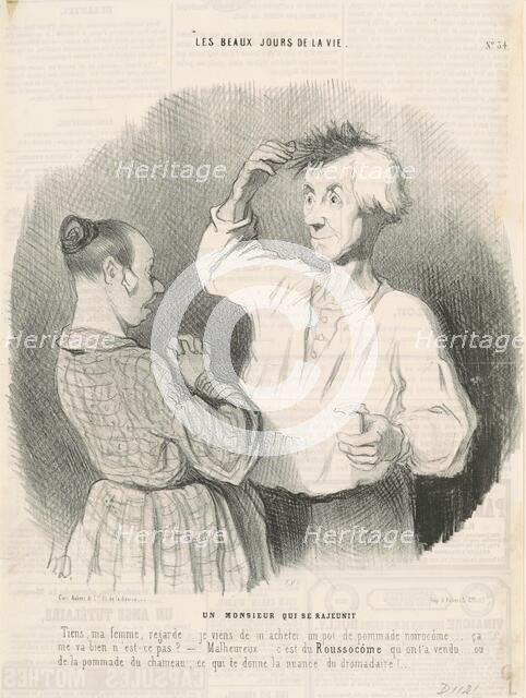 Un monsieur qui se rajeunit, 19th century. Creator: Honore Daumier.