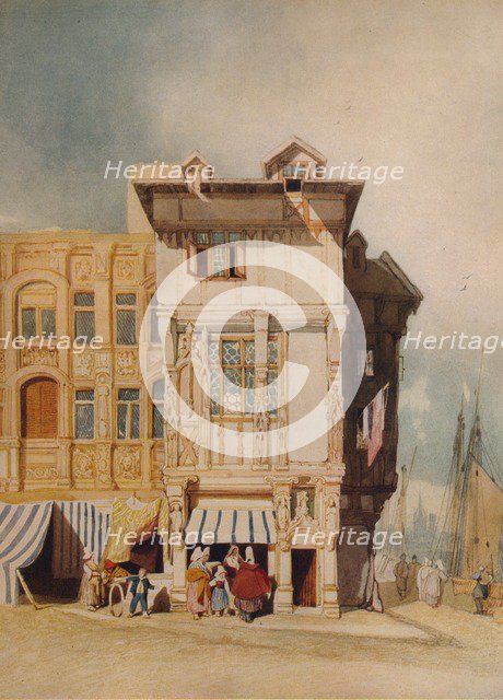 'Old Houses, with Figures', c1836. Artist: John Sell Cotman.