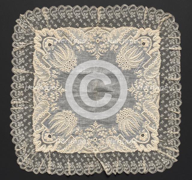 Handkerchief, early 1800s. Creator: Unknown.