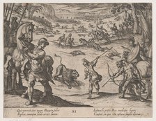 Plate 11: Alexander's Lion Hunt, from The Deeds of Alexander the Great, 1608., Creator: Antonio Tempesta.