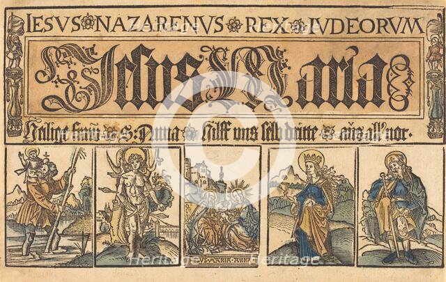 Saint Anne, The Madonna and Child and Saints Christopher, Sebastian, Clara..., c. 1500/1525. Creator: Unknown.