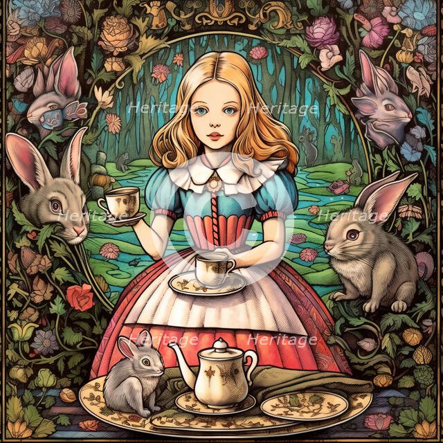 AI IMAGE - Alice, from "Alice in Wonderland", 2023.  Creator: Heritage Images.