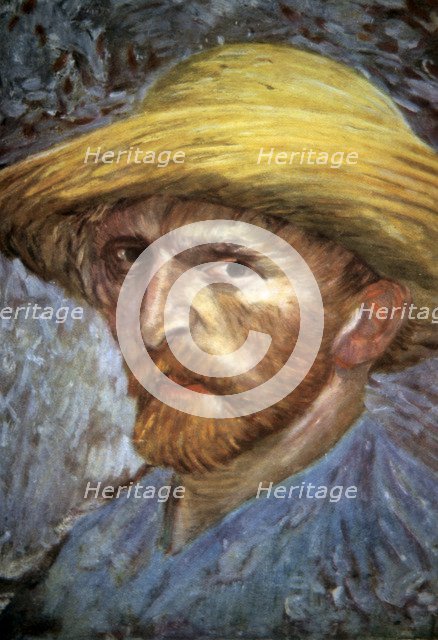 'Self Portrait with Straw Hat', 1887. Artist: Vincent van Gogh