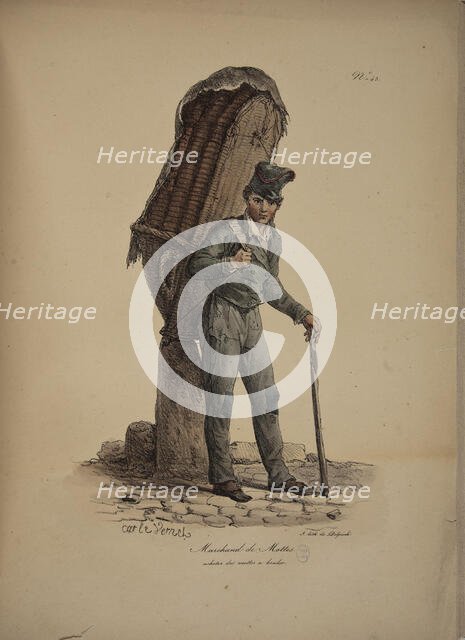 Marchand de mottes. From the Series "Cris de Paris" (The Cries of Paris), 1815. Creator: Vernet, Carle (1758-1836).