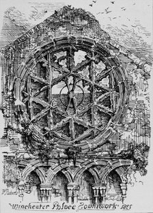 'The Circular Window of the Hall of Winchester House (Winchester Palace), Southwark', 1835, (1912). Artist: David Roberts.