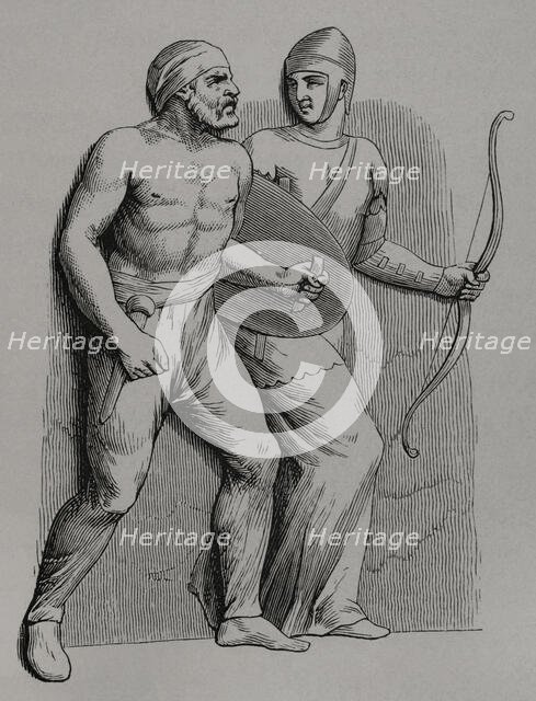 Germanic and Gaul auxiliaries, 1877. Creator: Unknown.