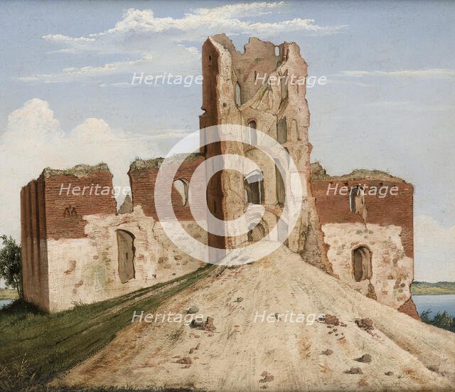 View of the Castle at Troki (Trakai), 1854. Creator: Wincenty Dmochowski.