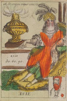 Asie from Playing Cards (for Quartets) 'Costumes des Peuples Étrangers', 1700-1799. Creator: Anon.