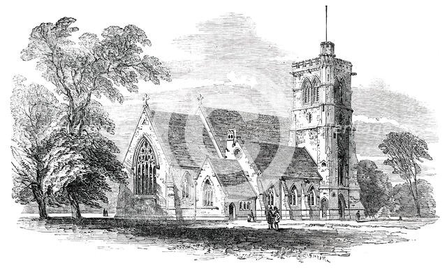 New Church of St. John the Evangelist, at Great Stanmore, 1850. Creator: Unknown.