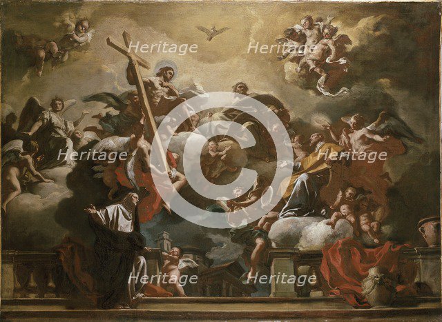 The Holy Trinity with St Philip Neri in Glory, c1727-1730. Artist: Francesco Solimena.