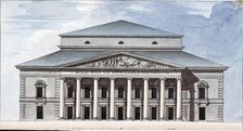 Facade of the Saint Petersburg Imperial Bolshoi Kamenny Theatre, 1802. Artist: Thomas de Thomon, Jean François (1754-1813)