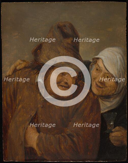 Two Peasants with a Glass of Wine, c. 1645. Creator: David Teniers II.