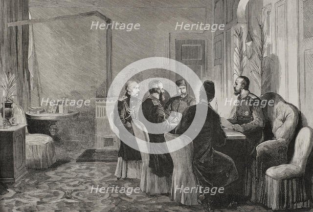 Russo-Turkish War: conference to negotiate the armistice..., Adrianople, 1878 (1878).  Creator: Bernardo Rico.