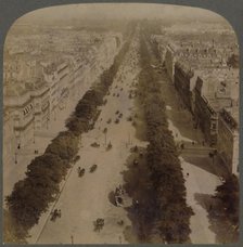 'Champs Elysees - from Arch of Triumph to Place de la Concorde - Paris, France', 1900. Creator: Underwood & Underwood.