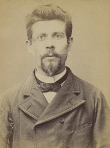 Grégoire. Alphonse. 27 ans, né à La Montagne (Loire-Inférieure). Mécanicien. Anarchiste. 2..., 1894. Creator: Alphonse Bertillon.