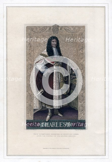 Charles II, King of England and Scotland. Artist: H Bourne