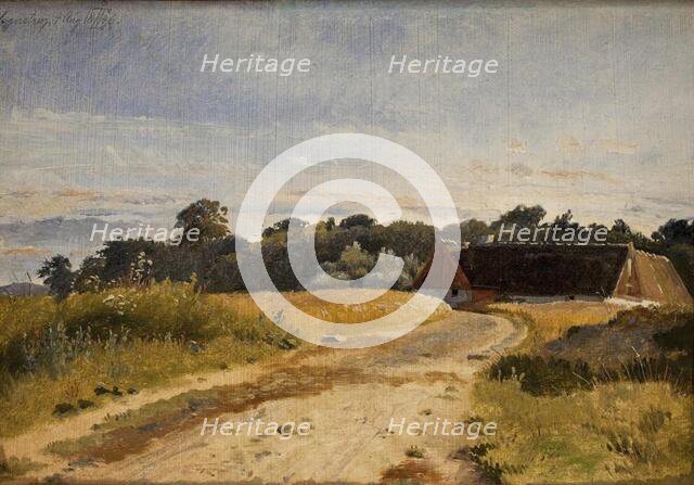 A Croft at Lodskov near Vognserup Manor. Study, 1846. Creator: Johan Thomas Lundbye.