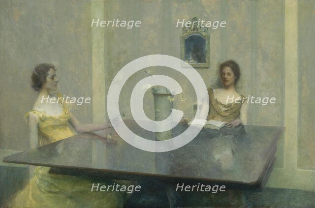 A Reading, 1897. Creator: Thomas W Dewing.