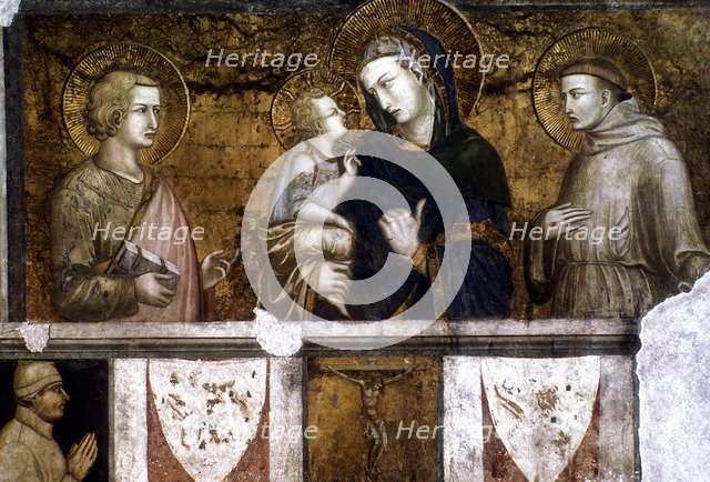 'Madonna and Child between St Francis and St John the Evangelist', c1320s. Artist: Pietro Lorenzetti