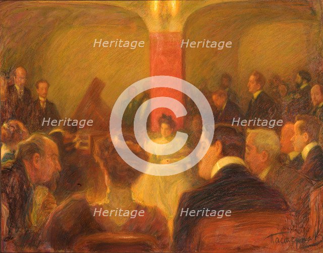 Concert of Wanda Landowska, 1907. Artist: Pasternak, Leonid Osipovich (1862-1945)