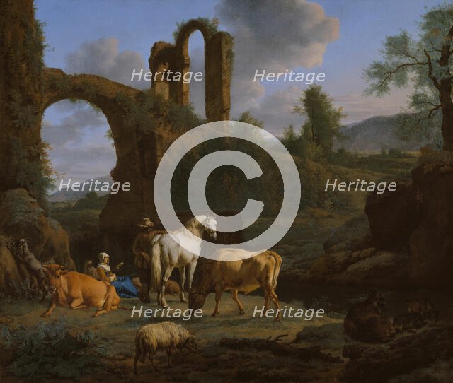 Pastoral Landscape with Ruins, 1664. Creator: Adriaen van de Velde.