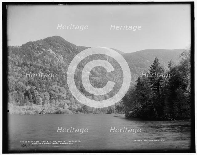 Echo Lake, Eagle Cliff, and Mt. Lafayette, Franconia Notch, White Mountains, between 1890 and 1901. Creator: Unknown.