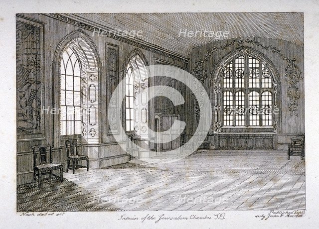 Interior view of the Jerusalem Chamber in Westminster Abbey, London, 1805. Artist: Frederick Nash